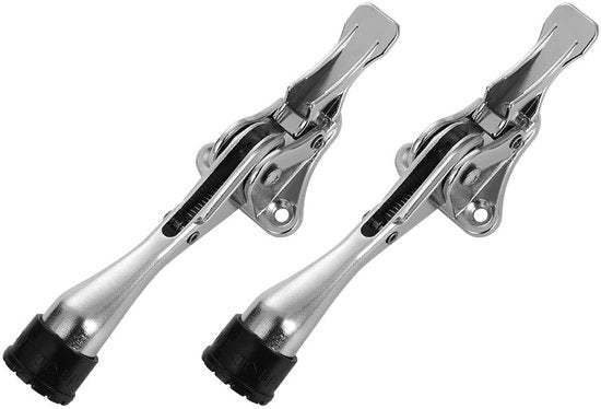 Stopper per porte con punta in gomma - 2-pack - Duraturo - Argento - Adatto per terrazze e cancelli esterni