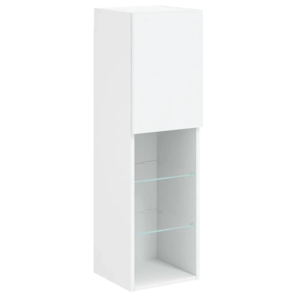Set Mobili TV a Muro 8 pz con Luci LED Bianco 3216764