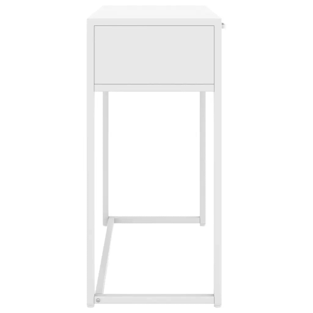 Tavolo Consolle Bianco 72x35x75 cm in Acciaio 335890