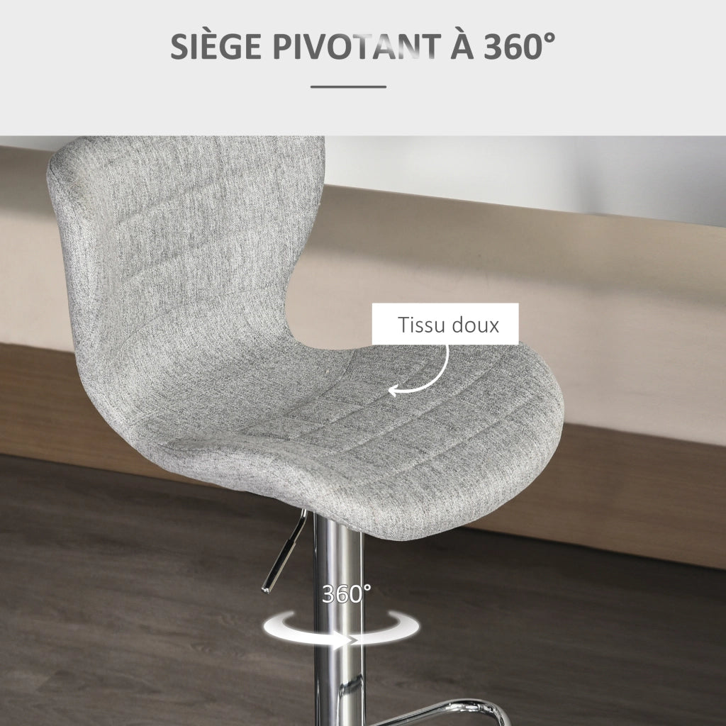 Sgabello da Bar Design Moderno ¨C zephmum ¨C Grigio 59-81 cm