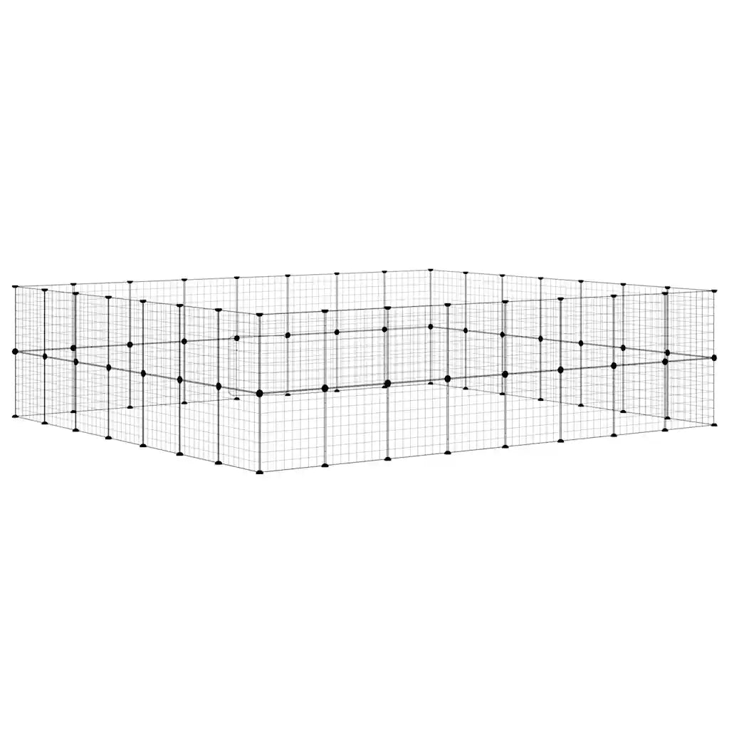 Gabbia per Animali 60 Pannelli con Porta Nera 35x35 cm Acciaio 3114042