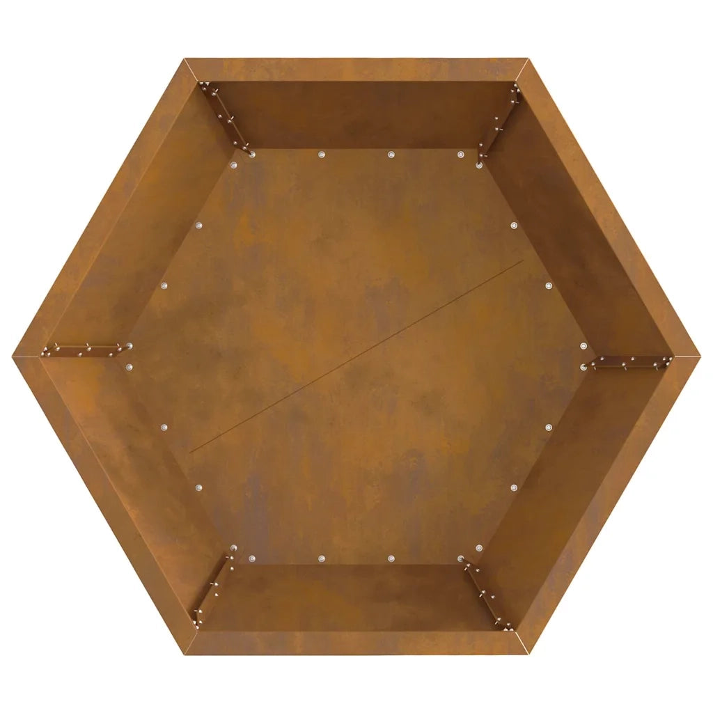 Focolare-Stufa-Camino Marrone 75 x 75 x 28 cm acciaio corten