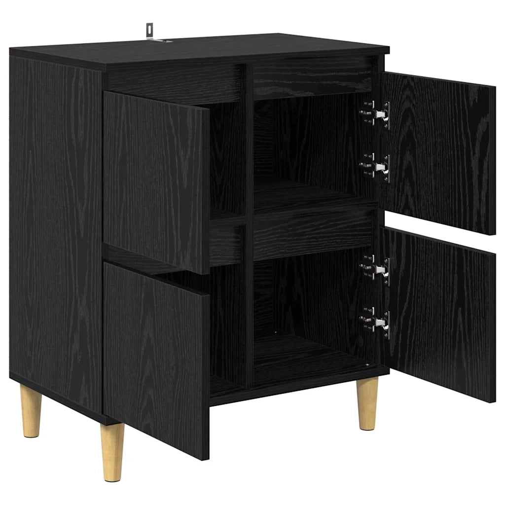 Credenza-Buffet-Armadio da cucina Rovere Nero 60 x 35 x 70 cm Legno multistrato 442051
