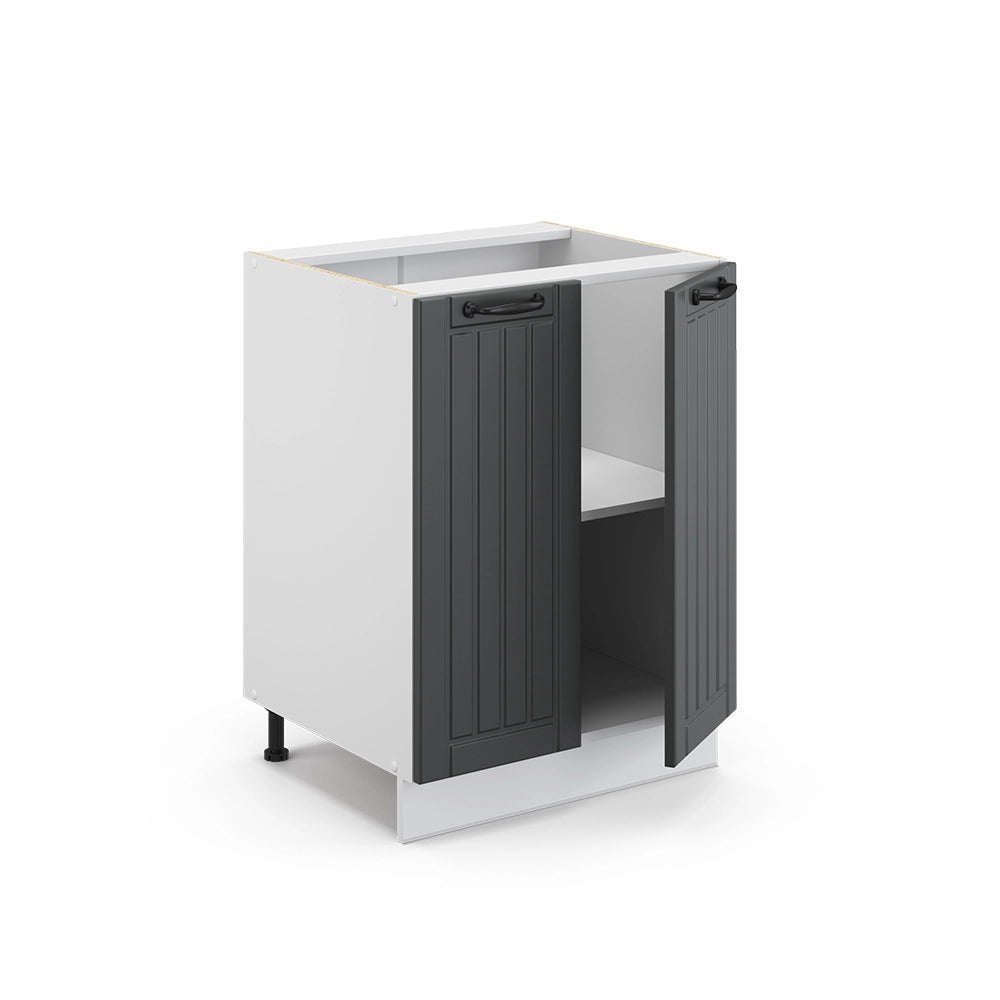 Mobiletto base cucina Fame-Line Antracite rustico/Bianco 60 cm, PL Antracite Vicco