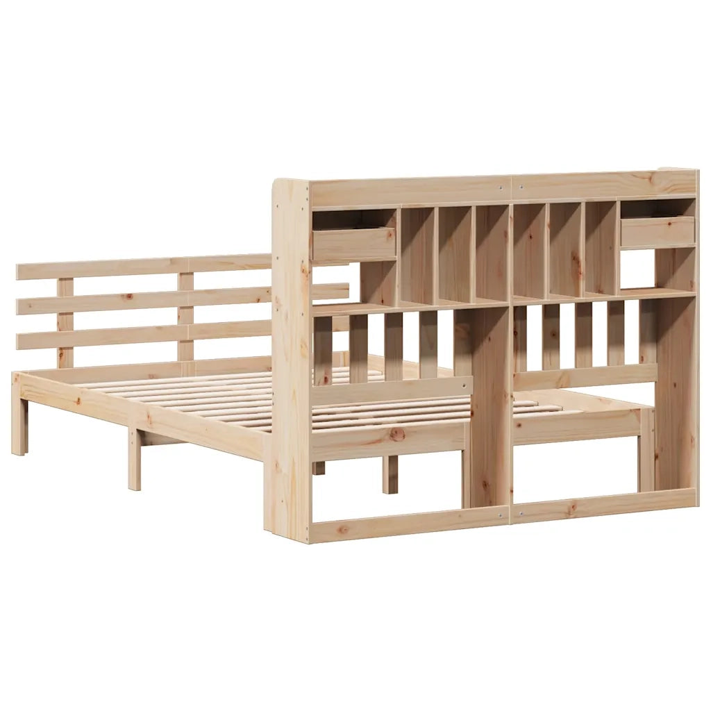 Letto Libreria senza Materasso 140x200 cm in Legno di Pino 3322796