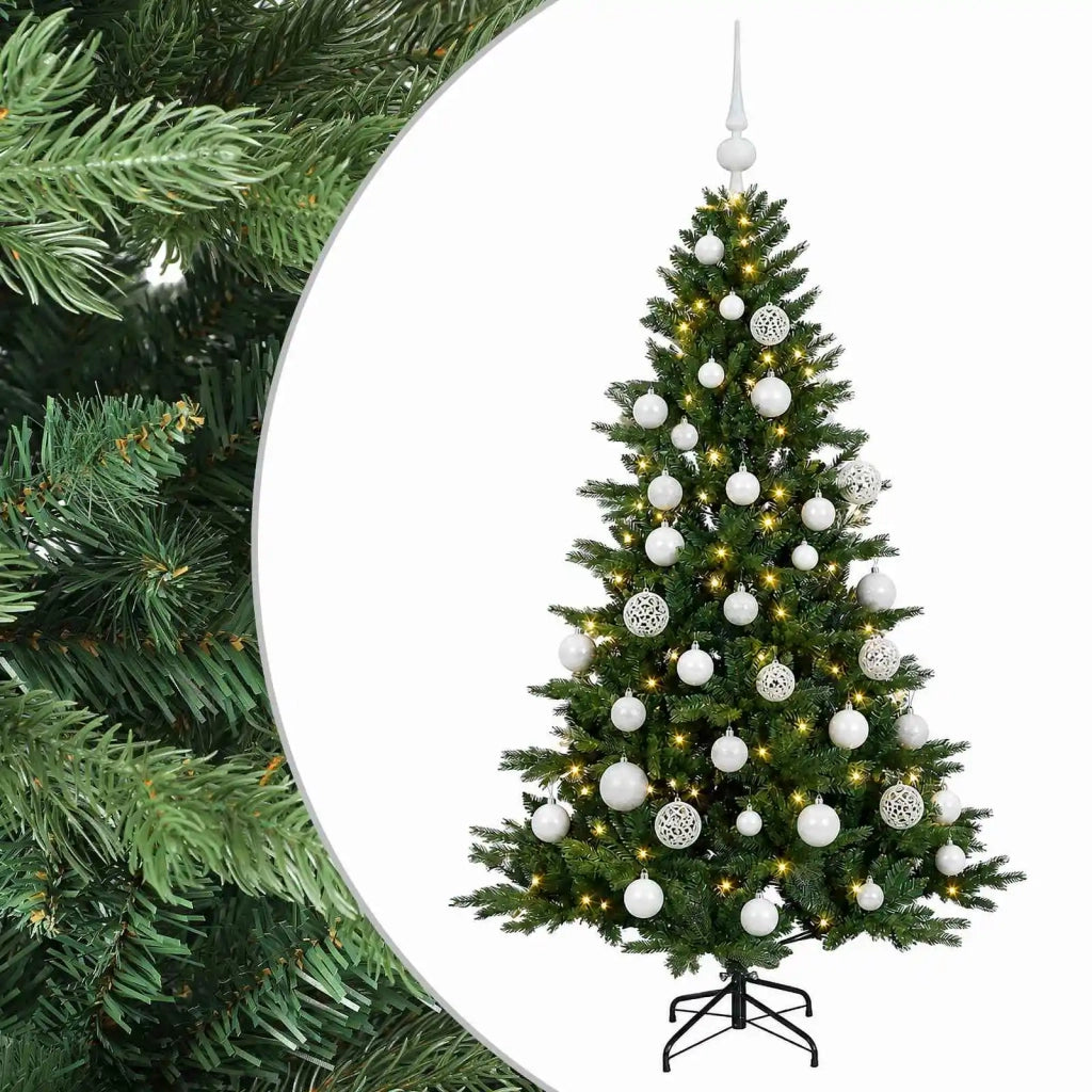 Albero di Natale artificiale con palline 150 cm 150 LED 3466056