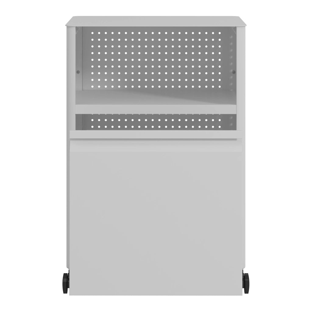 Mobile Contenitore Velvevn con Rotelle Organizzatore da Ufficio in Acciaio 54x40x36 cm - Bianco [en.casa]