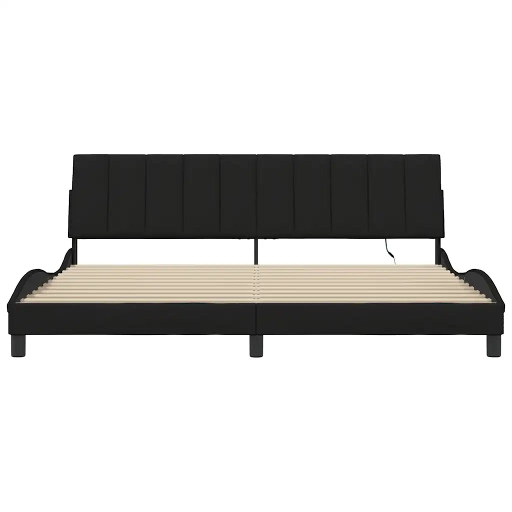 Giroletto senza Materasso Hanko Nero 200x200 cm in Tessuto