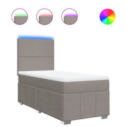 Letto singolo | Letto per adulti | Giroletto a Molle con Materasso Tortora 100x200 cm in Tessuto