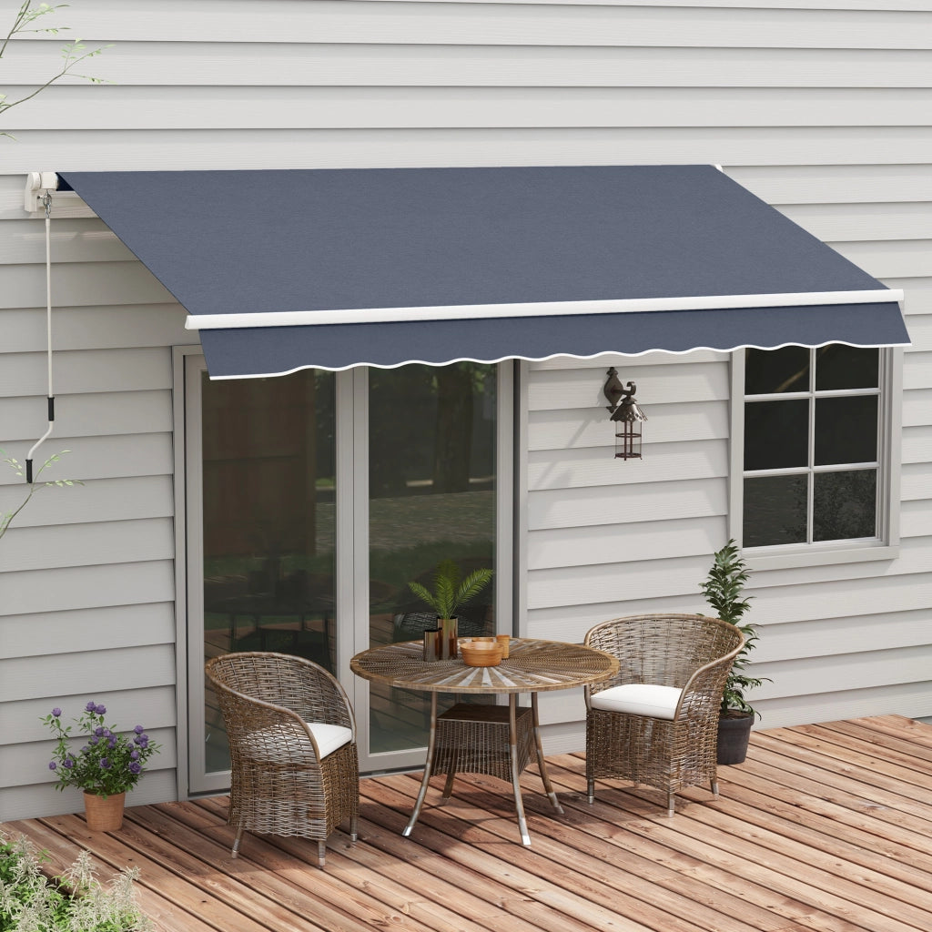 Tenda da Sole Bracci Avvolgibile per Giardino Esterno ¨C Zephmum ¨C Grigio 360x250 cm