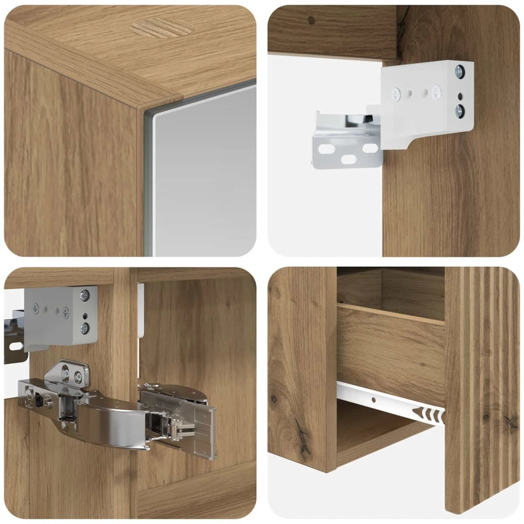 Set di Armadi da Bagno 5 pcs Rovere Artigianale 3406318