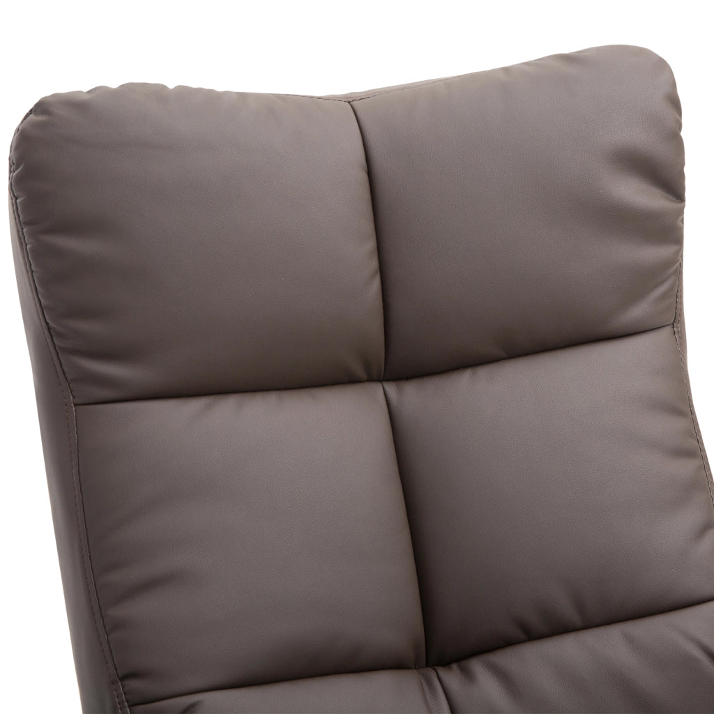 Poltrona relax girevole con poggiapiedi e vano contenitore, schienale reclinabile a 145°, struttura in legno, marrone