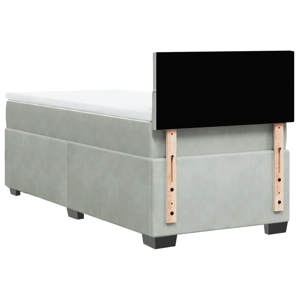 Giroletto a Molle con Materasso Grigio Chiaro 90x200 cm Velluto 3286222