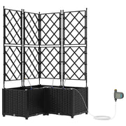 Fioriere | Cassetta per fiori | Vaso da giardino 3 pz Nero 80 x 80 x 142 cm Plastica