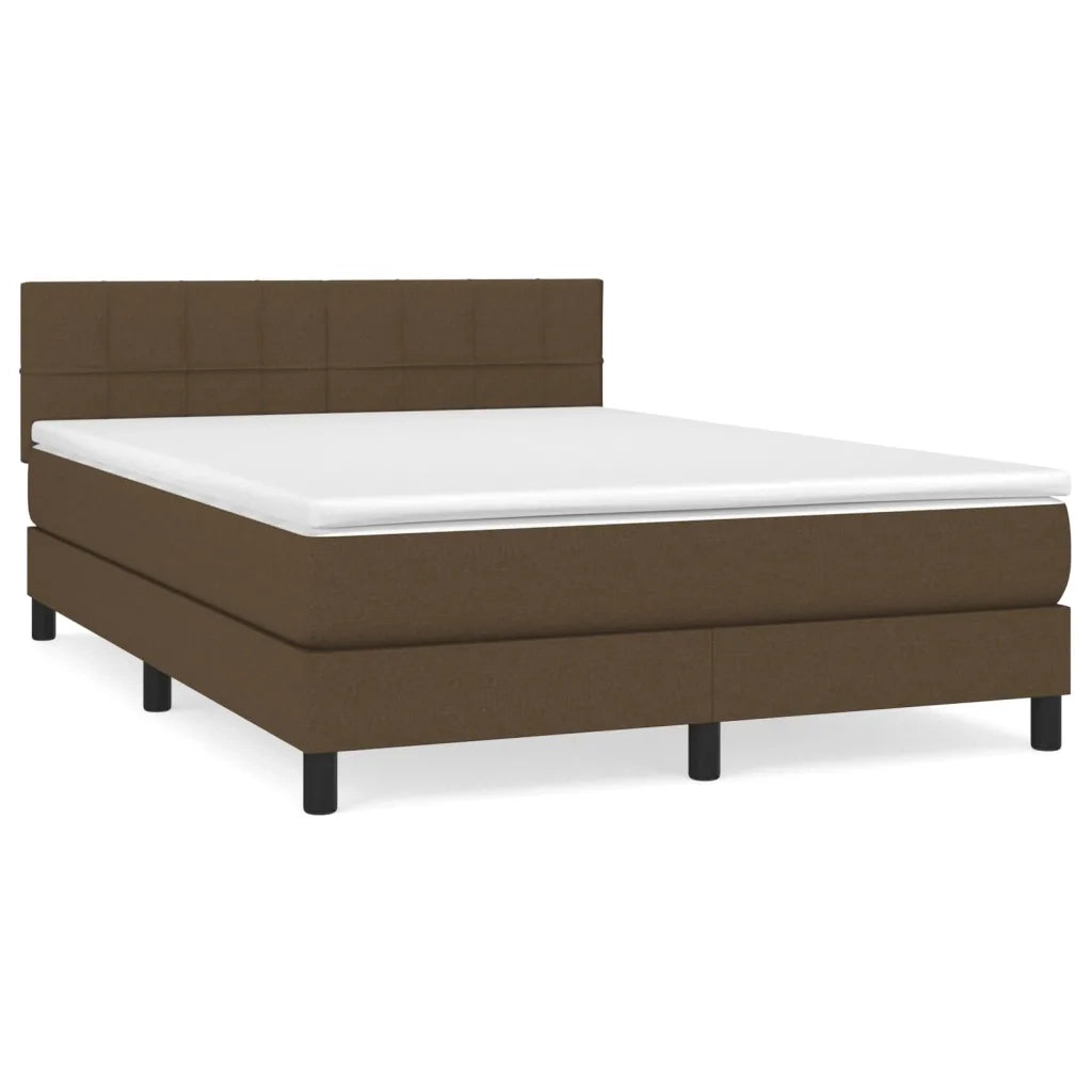 Giroletto a Molle con Materasso Marrone Scuro 140x190cm Tessuto 3140052