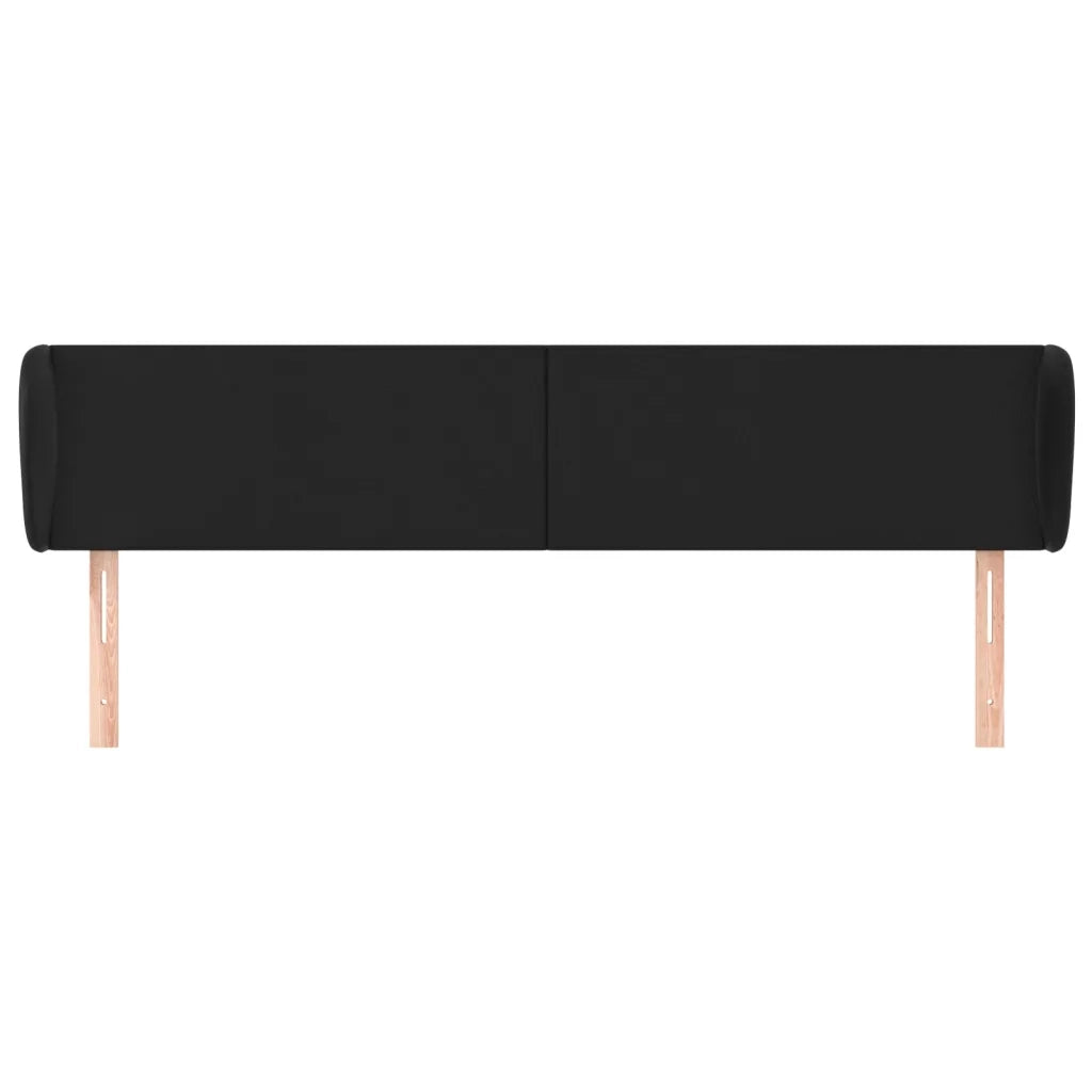 Testiera ad Orecchio Nera 183x23x78/88 cm in Similpelle
