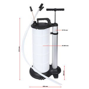 Estrattore manuale olio motore fluidi con serbatoio 9 litri 3 tubi Pompa di aspirazione