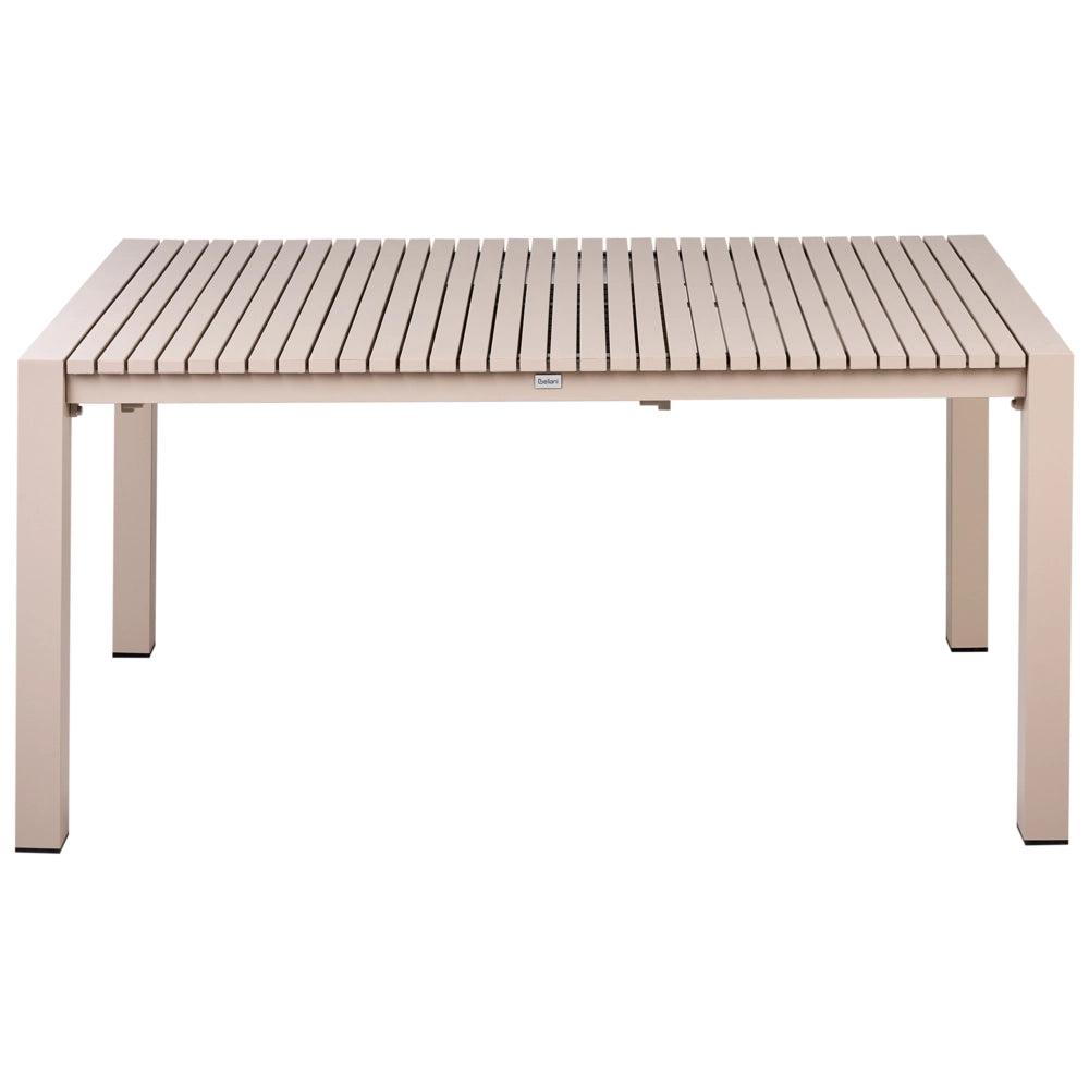 Tavolo da giardino allungabile 160/220 x 90 cm in alluminio color sabbia beige arredo da esterno verniciato a polvere