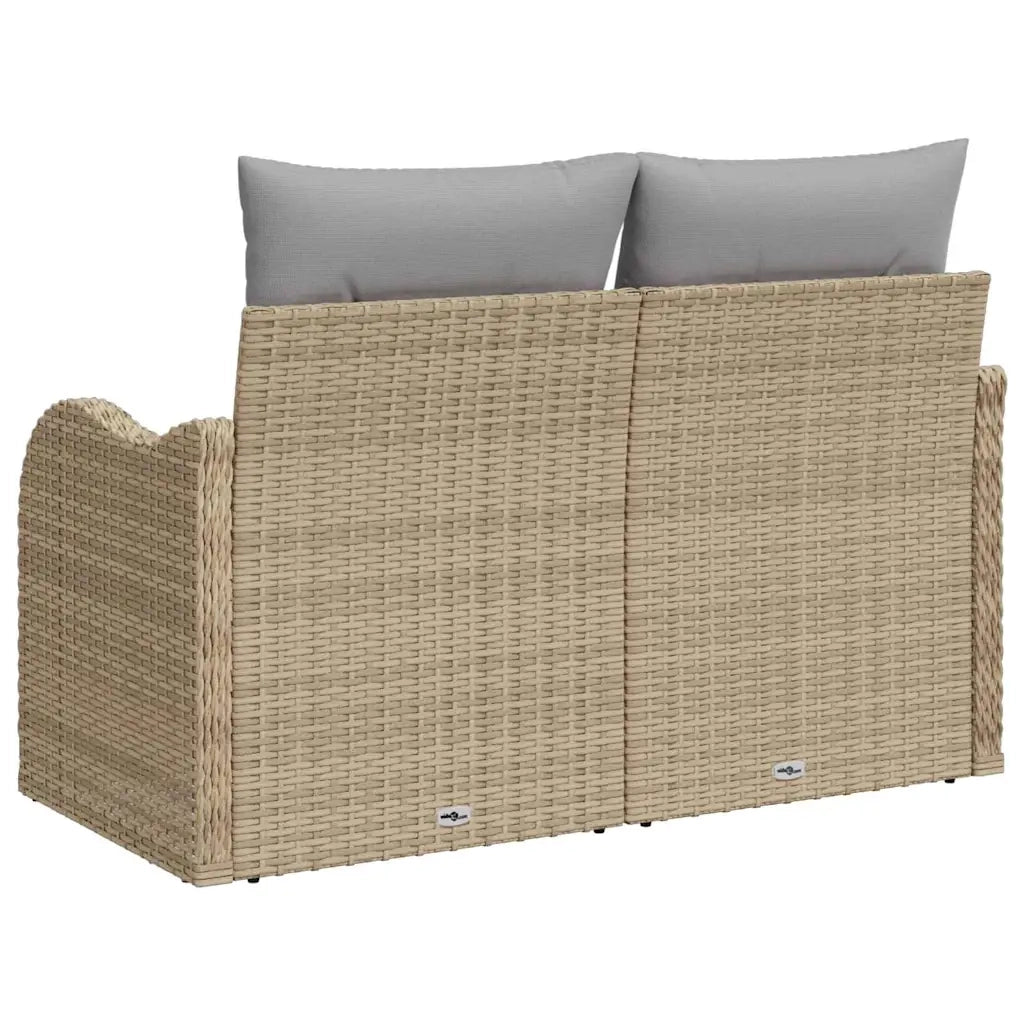 Divano da giardino con cuscino Beige 121 x 62 x 69cm polyrattan 42006725