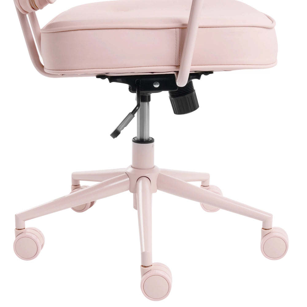 Sedia da ufficio in tessuto Struttura in metallo ecopelle Funzione girevole Altezza regolabile Mobili da ufficio Rosa Pastello