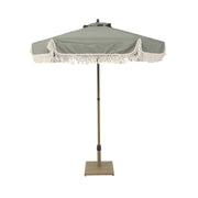 Ombrellone rotondo dritto con frange, ø2m, verde kaki