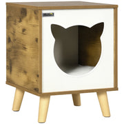 Libreria per Gatti in Legno con Cuscino Lavabile ¨C Zephmum ¨C 34x34x44,5 cm Marrone