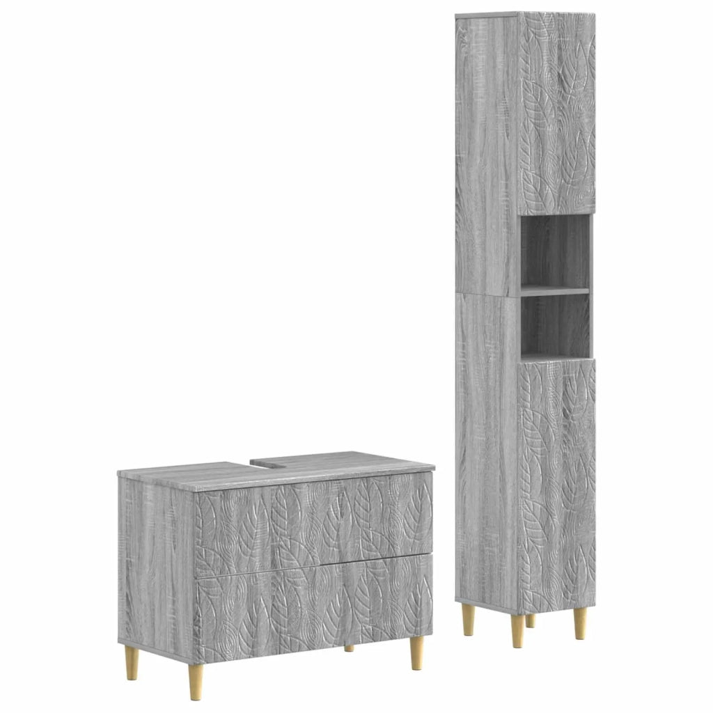 Set di Armadi da Bagno da 2 Pezzi DELFT Sonoma grigio 3417546