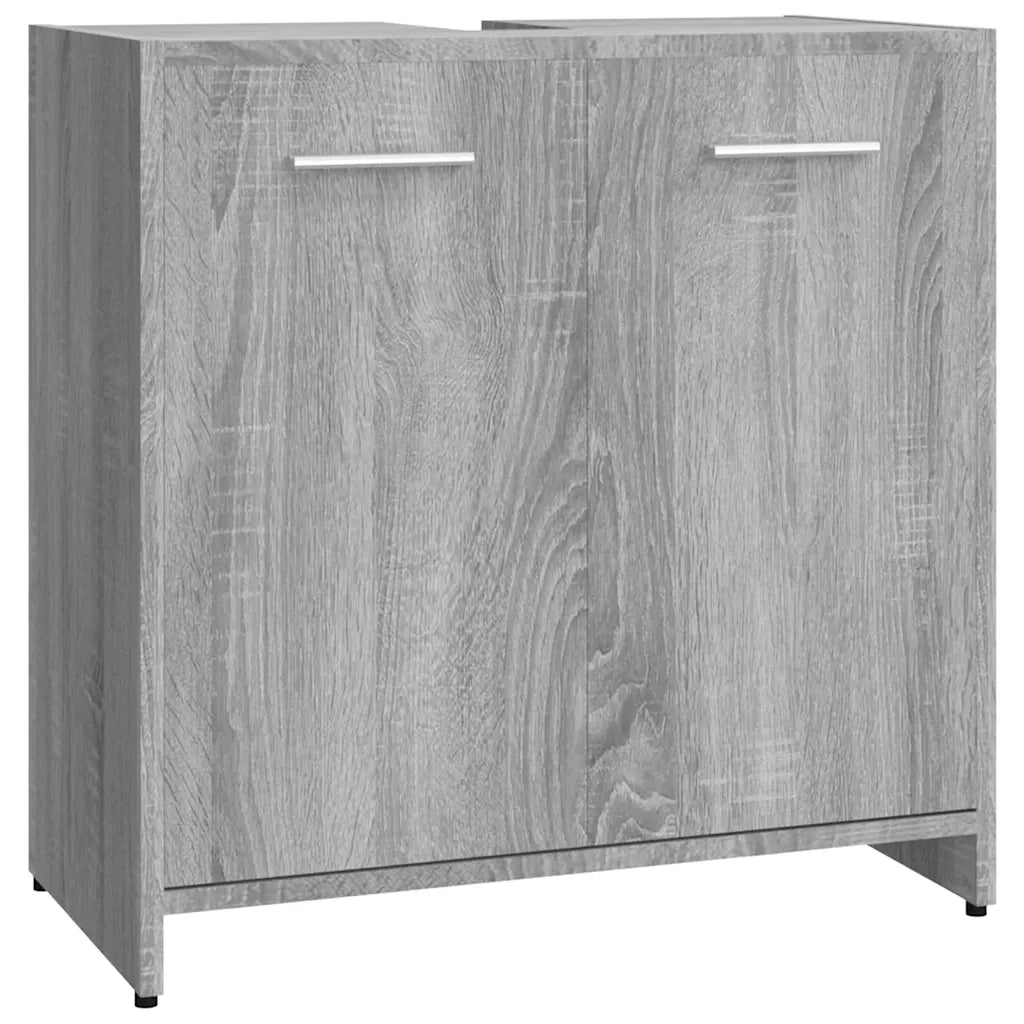 Mobiletto da bagno dal design elegante 60 x 33 x 60 cm di spazio contenitivo in legno composito Sonoma grigio 02_0048178