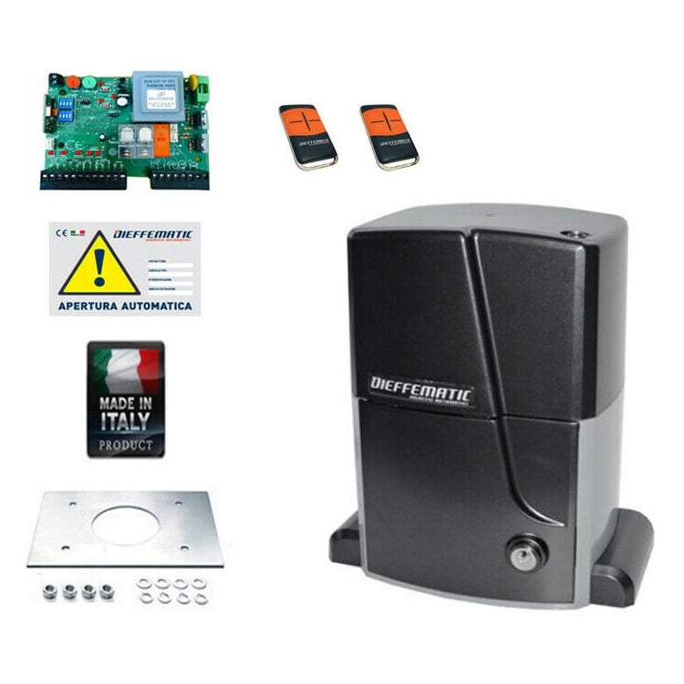 AUTOMAZIONE MOTORE CANCELLO SCORREVOLE 2000KG 230V BAGNO D'OLIO + 2 TELECOMANDI