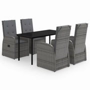 Set da pranzo da giardino 5 pezzi con mobili da esterno e cuscini grigio 02_0014148