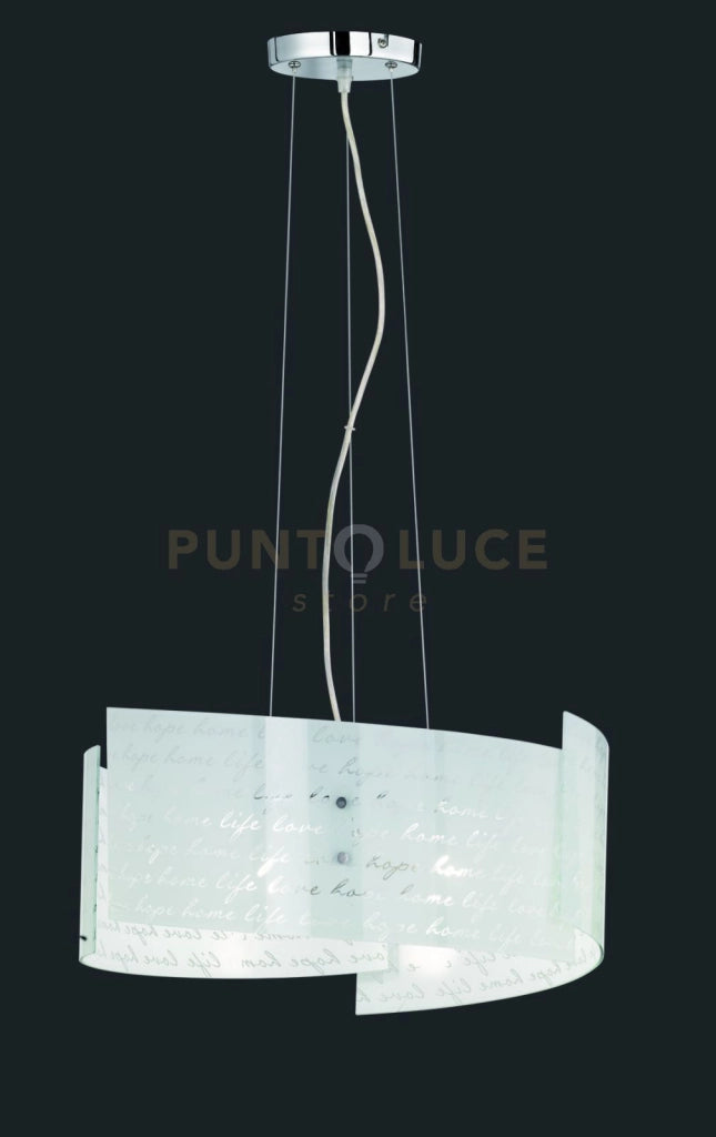 SIGNA SOSPENSIONE 3 VETRI DECORO FIRMA D. 50CM 3 LUCI ATTACCO E27