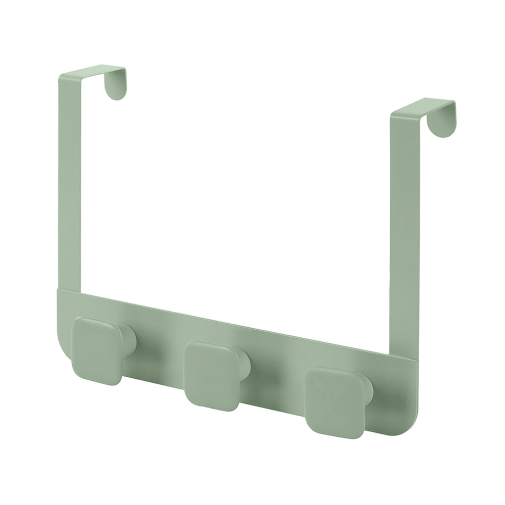 Gancio bagno triplo in acciaio e plastica verde quadrato Fiore