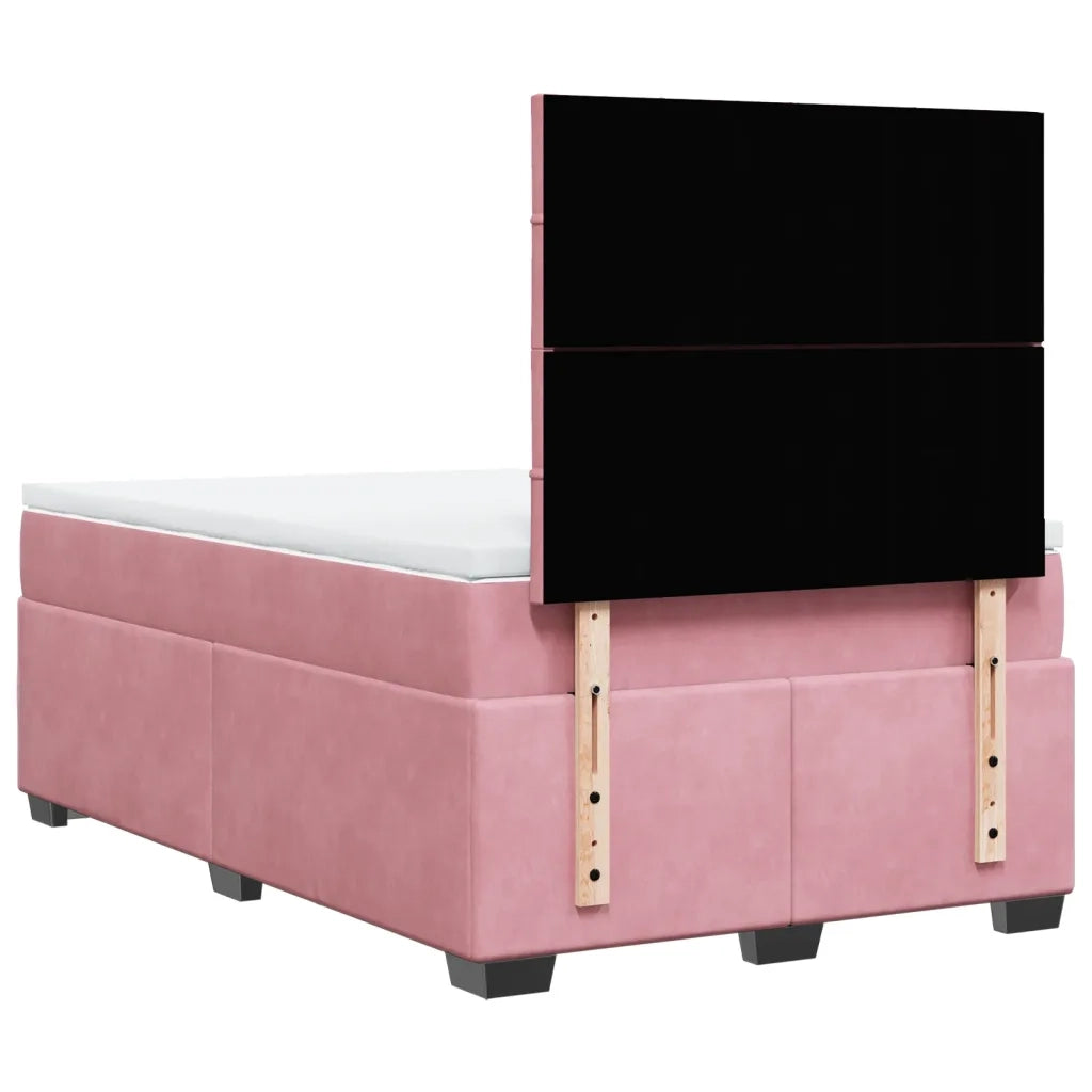 Giroletto a Molle con Materasso Rosa 120x200 cm in Velluto 3290887