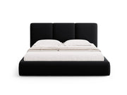 Cosmopolitan Design - Letto a cassettone con testiera "Nicolas" 140x200cm in velluto nero 