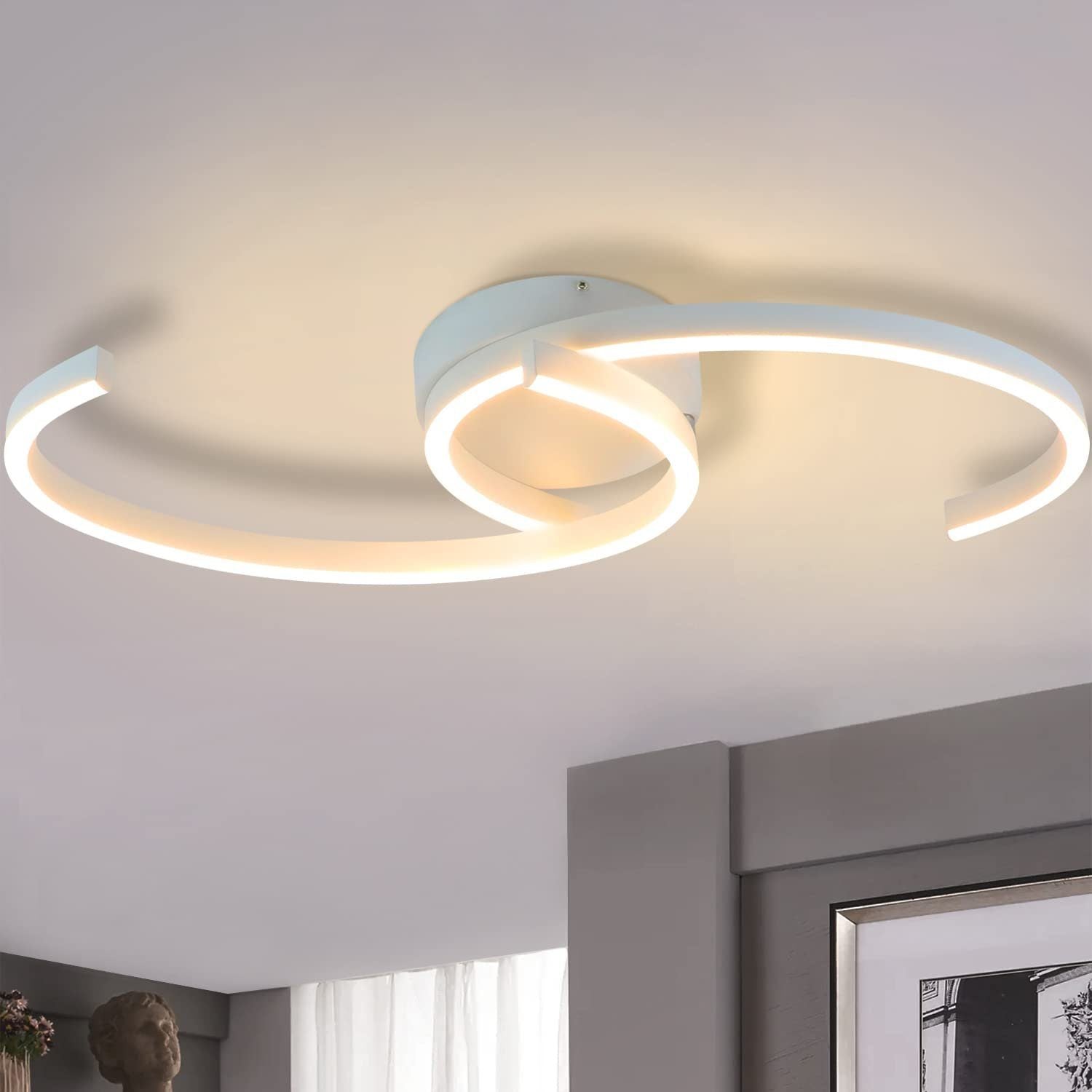 ZMH Lampada da soffitto a sospensione 2 luci corda lunari design 3000K per camera letto ufficio