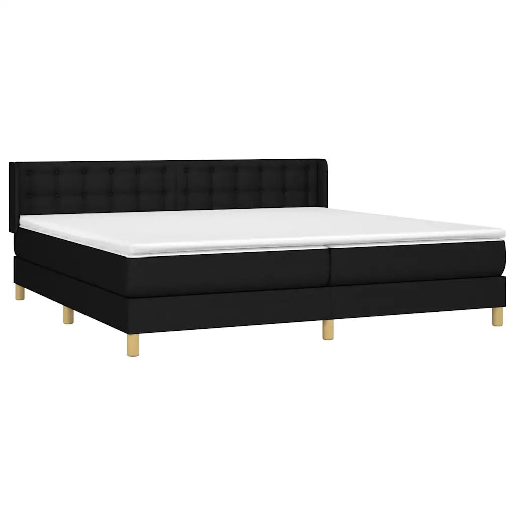 Giroletto a Molle con Materasso Nero 200x200 cm in Tessuto 3130619