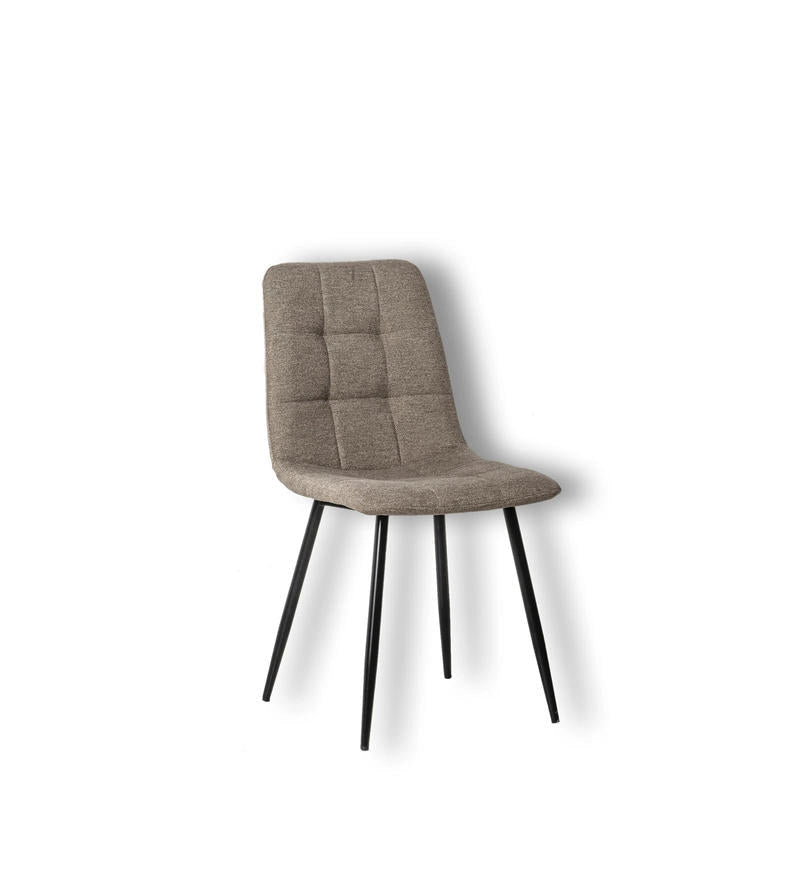 Set 4 Sedie 55x44xH81 cm in Tessuto e Metallo Alma Beige