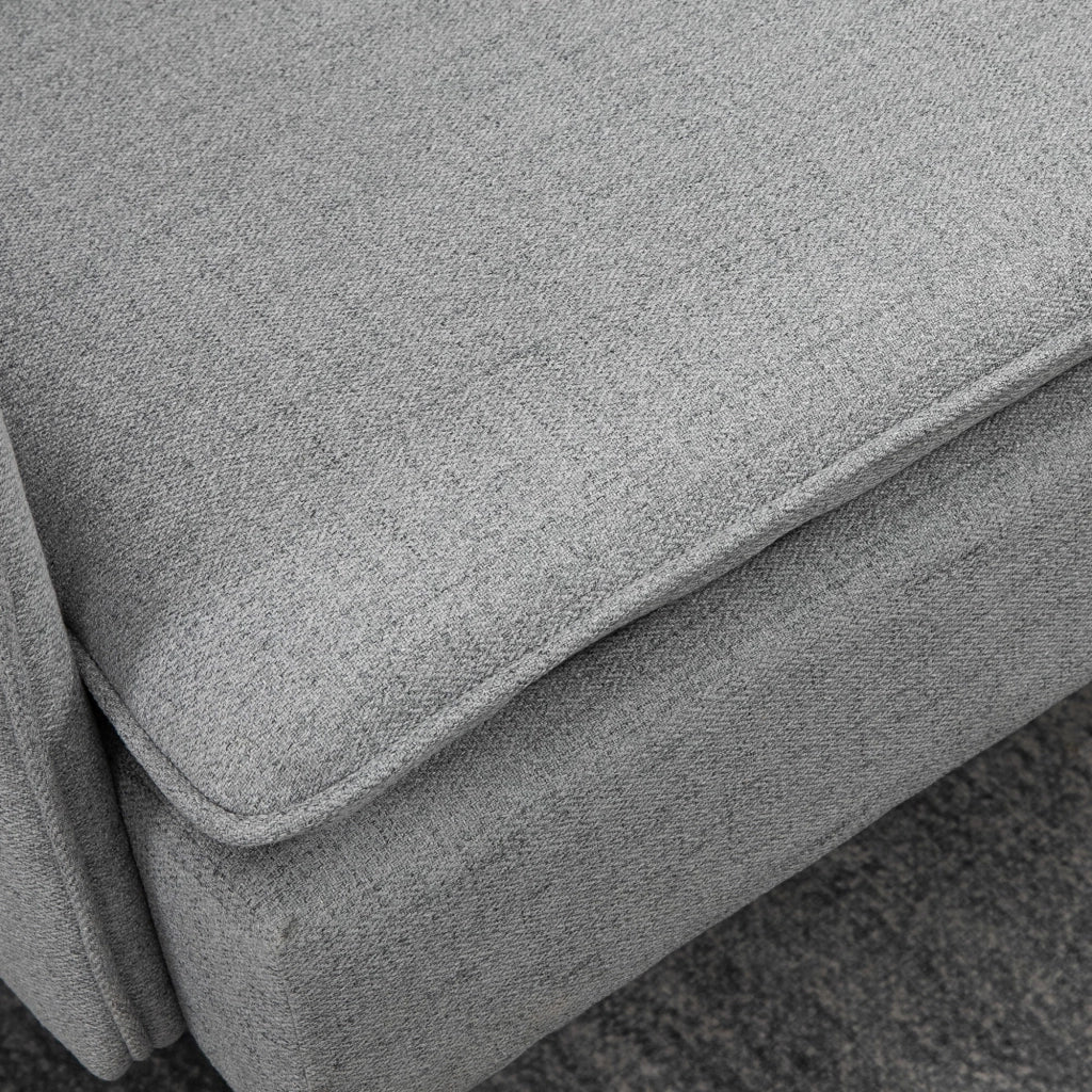 Divano 2 Posti in Tessuto 139x68x80 cm con Cuscini Imbottiti e Gambe in Acciaio Grigio