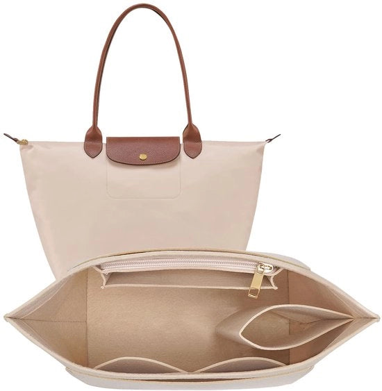 Organizzatore di tasche per portafoglio per borsa a mano Longchamp Le Pliage S (piccola, beige)