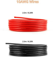 Cavo a Silicone 10 AWG - Flessibile e Soffice - 5 Metri in Nero e Rosso - Alta Conduttività - Per Applicazioni Elettroniche - 10 Gauge Filo