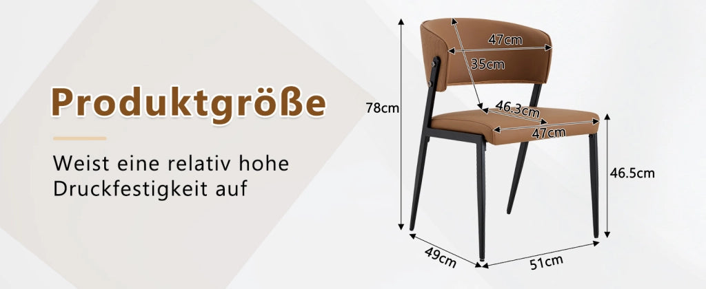 SEDIA Moderna Imbottita 78 cm PU Marrone