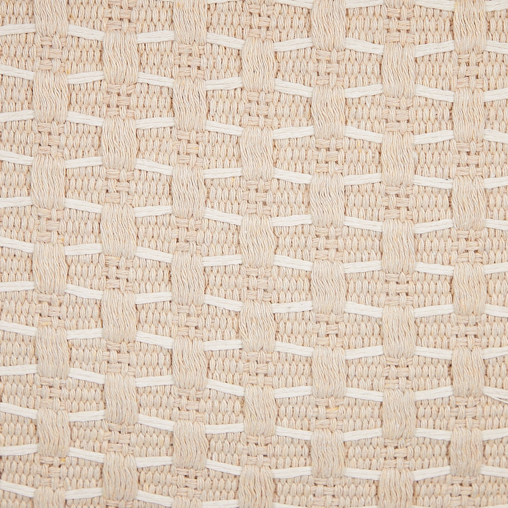 Set di 2 cuscini in tessuto di poliestere beige 45 x 25 cm con nappe e imbottitura soggiorno camera da letto