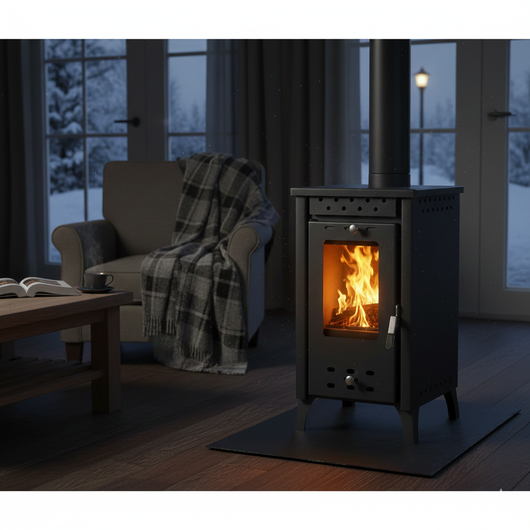 Stufa a Legna 33x38,5xh74 cm 7,7 Kw Matilde Nera