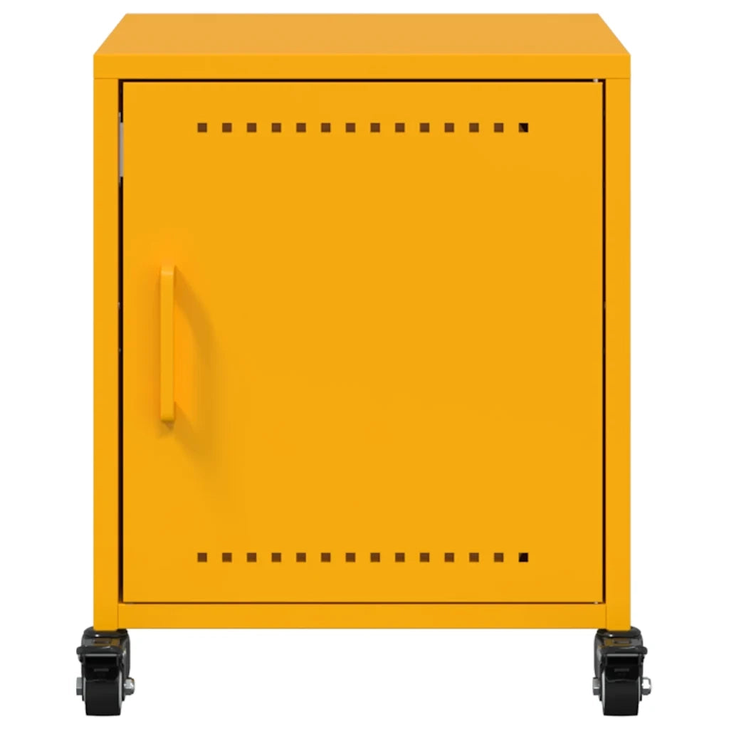 Comodino-Tavolino da notte Giallo Senape 36x39x43,5 cm in Acciaio 590467