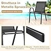 Set di 2/4 Sedie da Giardino, Poltrone in Tessuto Textilene per Esterno, Sedie Impilabili con Gambe in Metallo, Portata 150 kg, 56 x 70 x 84 cm (Nero,2)
