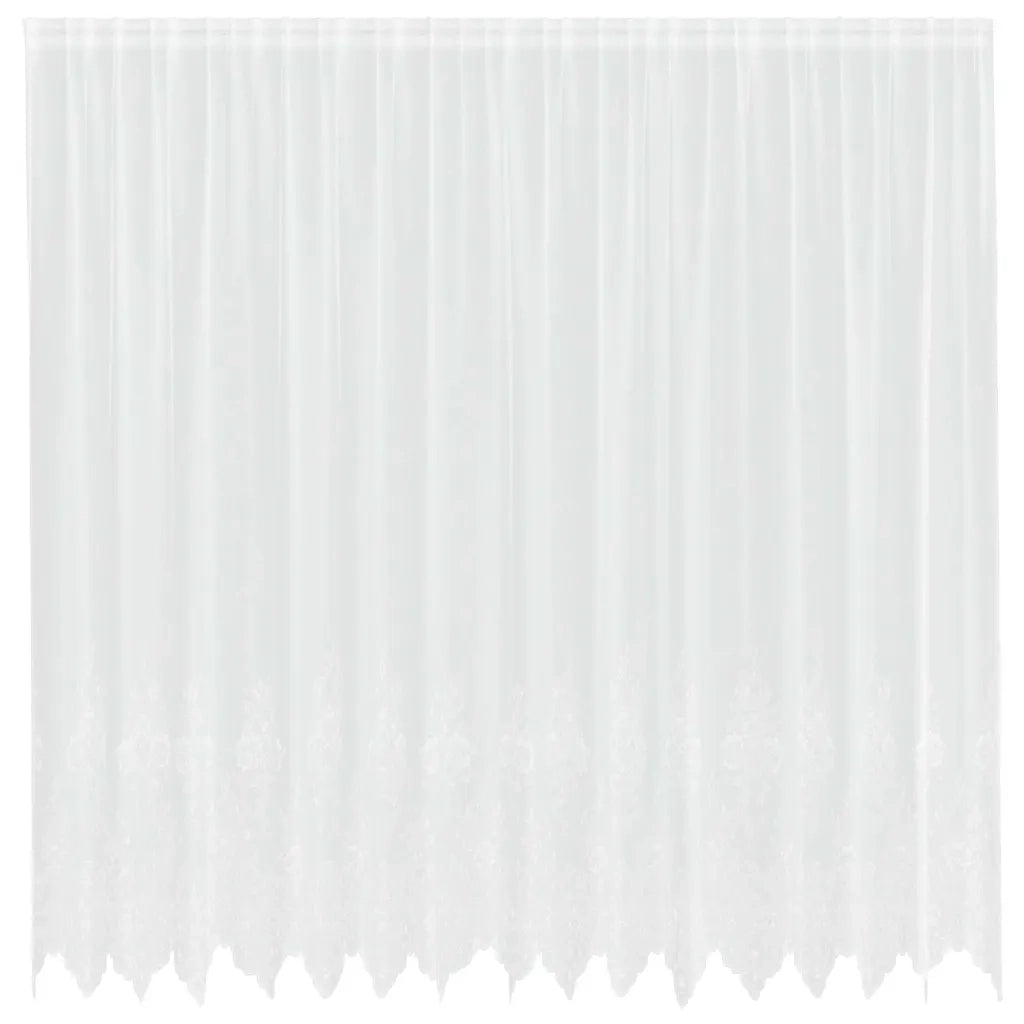 vidaXL Tende con tende Floreale Bianco Poliestere