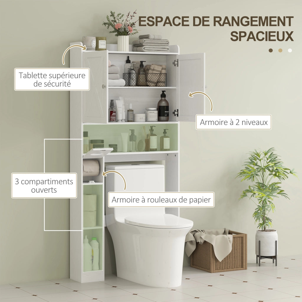 Mobiletto WC con Anta Rustica ¨C zephmum ¨C Bianco 50x45x70