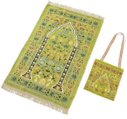 Gebedsmat islamitico con eleganti tasche, tessuto soffice, per il Ramadan, preghiera musulmana, regalo ideale per famiglia e amici (giallo)