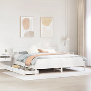 Giroletto senza Materasso-Struttura Letto Bianco 200x200 cm Legno Massello Pino 711832