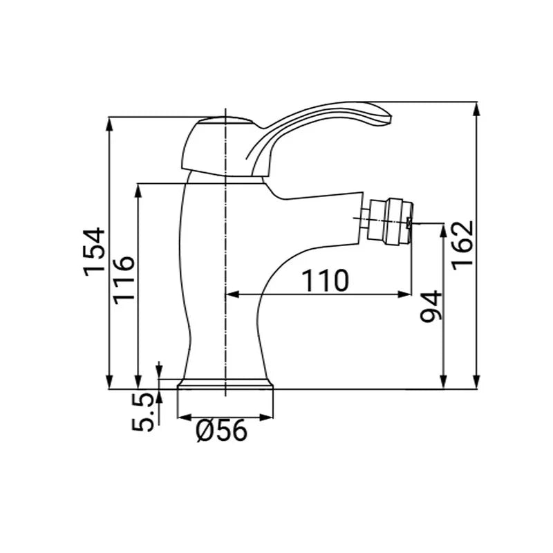Miscelatore bidet finitura ottone antico - serie Oxford